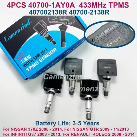 4Pcs Tire Pressure Sensor OEM 40700-1AY0A 407001AY0A TPMS 433MHZ For Nissan Infiniti Renault 4070021