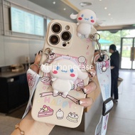 Casing Case For Huawei Nova Y90 Y70 Plus Y61 10 9 SE Pro 8 7I 5T 3I Y9S Y7A Y6P Y6S Y9 Y7 Y6 Pro Prime 2019 Cute Cinnamoroll With Mirror Holder Lanyard Phone Case Cover