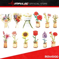 Robotime Rowood Flower Series 1 - Pink Rose, Red Camellia, Sunflower, Lilac, Flower Bouquet, Pink Ca