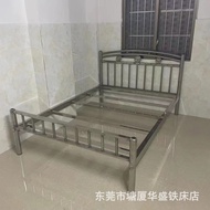 ST-🚢Single-layer metal-frame bed Rental House1.2m-1.5mSingle Bed Double Bed Staff Dormitory Spot