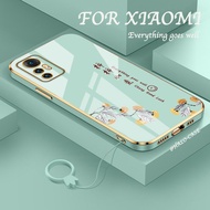 Xiaomi 12/11T Pro/10T/Mi 11 Lite 5G NE Electroplated Shiny Soft phone case Shockproof Casing With Hand Strap Xiaomi 12Pro