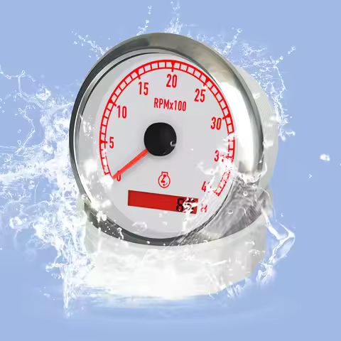 ELING 80mm Universal Tachometer 3K 4K 6K 7K 8K RPM LCD with Hourmeter for Auto RV VAN Boat with 7 Co
