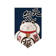 Lucky Cat Triangle Flag Gate Curtain Hanging Curtain Japanese Short Curtain Restaurant Kitchen Decor