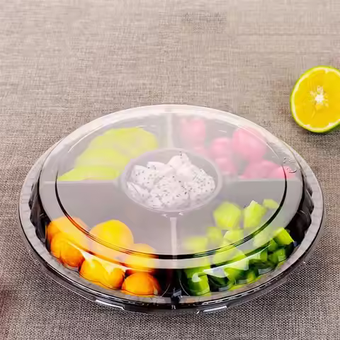 10pcs Disposable Fruit Box Plastic Fruit Salad Storage Box Fruit Preservation Box Food Storage Conta