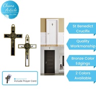 St Benedict Cross for Home 91075 Wall Hanging Crucifix for Altar Premium Saint Benedict Cross with Prayer Card