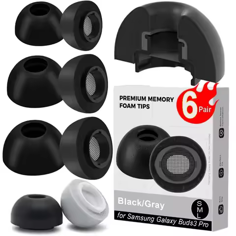 Memory Foam Eartips for Samsung Galaxy Buds 3 Pro Eartip Soft Earplugs Anti-Slip Earbuds Ear Tips Fo