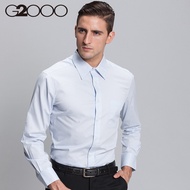 G2000 Men's Long Sleeve Pointed Collar Black Shirt - Trendy Business Casual