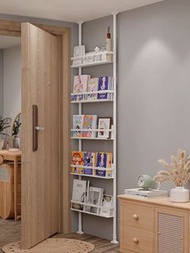 頂天立地超薄門後-置物架(多尺寸)-兒童書架門後窄超薄置物架自由組合頂天立地BB書本繪本收納架(T5607)