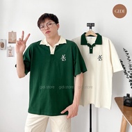 Unisex ATYS Polo T-shirt in Green / Wide form Crocodile T-shirt / GIDI Collar