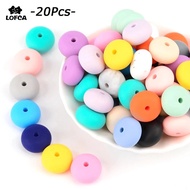 【HOT】 Lofca 20pcs 14mm Silicone Beads Abacus Beads Teether Chew Diy Food Grade Baby Bpa Free Pacifier Chain Nursing Toys Beads Necklac