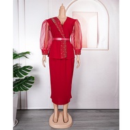 Halloween 2 Pieces Set Africa Clothes Dashiki African Skirts And Top for Women Ankara Wedding Gown O