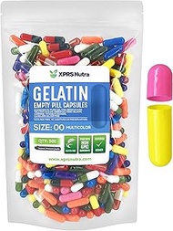 Capsules Express- Size 00 Multi Color Empty Gelatin Capsules - Kosher Certified - Gluten-Free Pure B