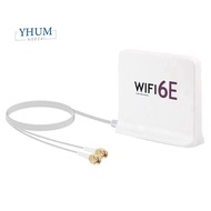 Portable 2.4G/5G/6G WiFi 6E Antenna with Cable Indoor Wireless Antenna with Magnetic Bottom for Netw