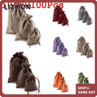 LIZMON Jute Gift Bags Christmas Hessian Burlap Sack Candy Organizer