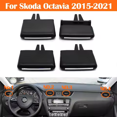 Car Front Left Right Air Conditioner Outlet AC Vent Grille Slider Clip Knob For Skoda Octavia 3 MK3 