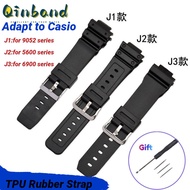 Qinband TPU Silicone Watch Bands 16mm For Casio G-shock DW-5600 6900 9052 Series Men Accessories Waterproof Rubber Strap Resin Sport Bracelet