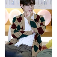 SQUARE.ID // Cardigan taehyung BTS RUN / v cardigan vest rhombus premium/cardigan rajut super