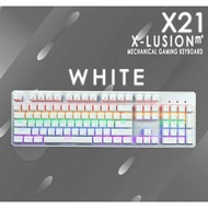 NUBWO X21m+ X-LUSION m+ Pink/White BIUESWITCH ชมพูขาว X21 MECHANICAL GAMING KEYBOARD คีย์บอร์ดแมคคาน