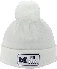ZHATS NCAA Officially Licensed Pom Beanie Patch Defer White