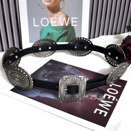 Thắt Lưng Nữ Bohemian Ins Western Cowboy Retro Phụ Kiện Lớn Thắt Lưng Thời Trang Dày Rỗng Thắt Lưng 