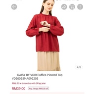 Daisy by VOIR Ruffles Pleated Top Maroon