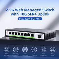 XikeStor 8 Ports 2.5G RJ45&1Port 10G SFP+ Easy Smart Desktop Network Switch VLAN Port Aggregation 10