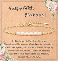 Birthday Gifts for Women, Pearl Birthday Bracelet for 30th 40th 50th 60th Women, Birthday Gifts Idea
