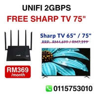 Unifi 2Gbps Wifi Free Sharp TV 75"