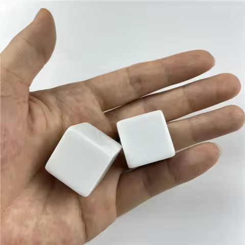 22/25mm 5pcs White Blank Dice Set Acrylic Vertical Angle D6 Blank RPG Dice Write DIY Carving Childre
