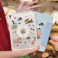 เคส iPad 11 นิ้วแบบป้องกันการงอโค้งแบบหมุนได้พร้อมปากกาใสสำหรับ Apple iPad pro Air 7/6 Mini 7 รุ่นให