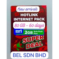 MAXIS | HOTLINK SIM CARD | PREPAID INTERNET DATA 80GB