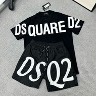 DSQ2 Men's and Women'sshort sleeve Set for Summer, DSQ Shorts Set with Dsquared2 Letter Pattern Prin