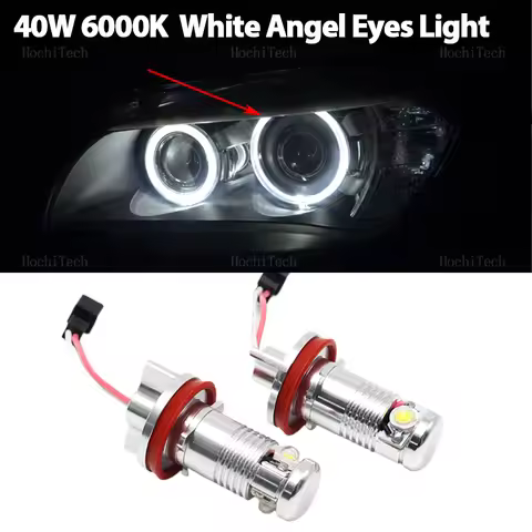 for BMW X5 E70 X6 E71 E90 E91 E92 M3 E89 E82 E87 Auto Head Lamp 12V 2pcs H8 LED Angel Eyes Headlight