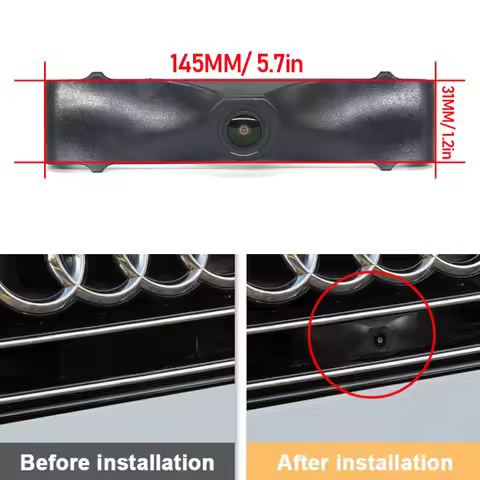 AHD Golden Lens Car Front View Camera Night Vision Waterproof Front Grille Camera For Audi A6 A6L C7