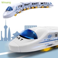 Winu 1Set Plastic Train Low Noises Toy Electric  Train High-Speed Train Model