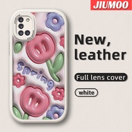 JIUMOO M31 M31 A31ปลอกสำหรับ Samsung แฟชั่นสี3D เคสมือถือกันกระแทกดอกไม้ซิลิโคนนิ่มเคสใส่โทรศัพท์หนังดีไซน์ใหม่ป้องกันการตกพร้อมเคสป้องกันเลนส์เต็มรูปแบบ