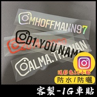 1 Piece Can Order Instagram IG Account Sticker Customized Car Sticker Customized Text Waterproof Hol