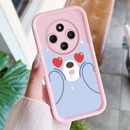 Grey Red Bear Pattern Soft Silicone Case for Xiaomi Redmi 14C 4G/14C 5G/14R 5G/A4 5G/POCO M7 5G/POCO