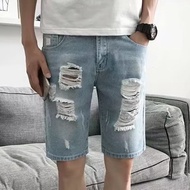 Gustave Dorothea Ripped Shorts Jeans koyak Men Denim Short Pants Celana Seluar Pendek Lelaki