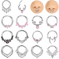 1PC 16G Nose Piercing Rings Stainless Steel Septum Piercing 8mm/10mm Septum Rings for Women and Men 