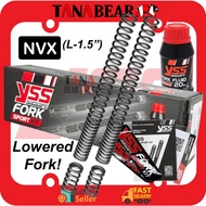 YSS NVX Fork Sport Kit L-1.5" Lower 1.5 inch, Lowered -1.5 inci + Free Fork Fuild. NVX155/Y15. Origi