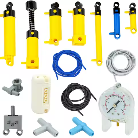 MOC Technical Parts Pneumatic Air Pump Bricks Small (6L) V2 with Reinforced Cylinder 19476 19482 194