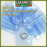 100pcs Plastic Clips Accessories Plastic Size 4x6 Clips BR277 Thick Mica Gems