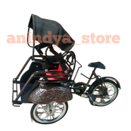 miniatur becak antik logam