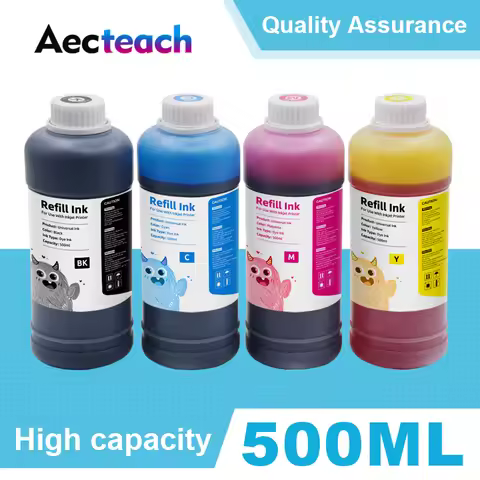 Aecteach 500ml Bottle Printer Dye Ink Refill Kits For HP 123 122 121 302 304 301 300 650 652 21 22 1