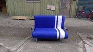 【安鑫】藍色多段布面單人床 摺疊床 看護床 便利床 折合床雙人座兩用布沙發床&amp;沙發椅摺疊躺椅【A2721】