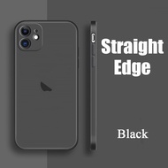 [Highquality &amp; Topsale] Straight Square Edge Silicone Phone Case For iPhone 11 12 Min Pro Max X XR SE 2020 8 7 6S Plus iPhone 13 Pro Max  iPhone 13 Pro iPhone 13 iPhone 14 iPhone 14 Pro iPhone 14 Plus iPhone 14 Pro Max Cover Liquid Silicone Original Gel R