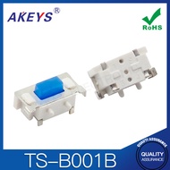 20pcs TS-B001B touch switch 4-pin 3x6 large side press patch silicone blue head high-temperature res