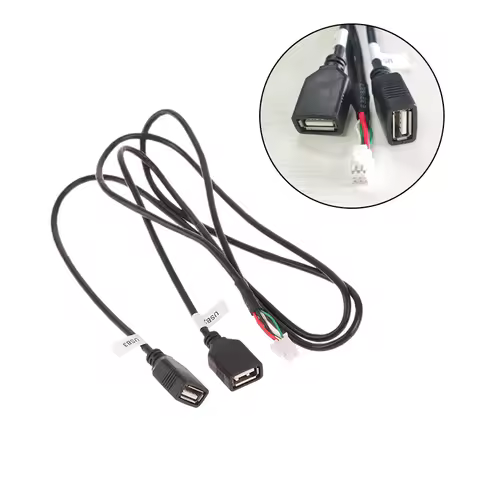 Multimedia Car Player Wire Harness Plug Connector 6 Pin Dual USB Interface Cable Adapter For Android
