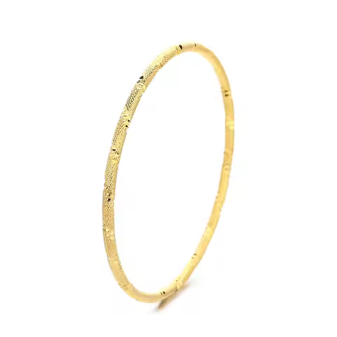 24K Gold Women's Solid Starry Sky Thin Bangle | AU999 Pure Gold, densely set micro - beads like star